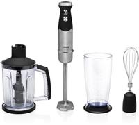 Mixeur Plongeant 1000 W ¿ 4 Lames,Pied Inox 25 Cm Et Poignée Soft Touch ¿ Verre Doseur,Grand Hachoir Et Fouet Inclus,221221