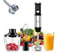 Mixeur Plongeant 1000W, Pied Mixeur 5-en-1 avec 6 Vitesses et Mode Turbo