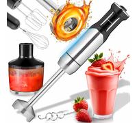 Mixeur Plongeant 1200 W 15000 Tr/Min Avec Fonction Turbo Et 8 Vitesses Col Avec Protection Anti-Éclaboussures Blender Manuel Électrique Multifonction Ensemble D'Accessoires Riches