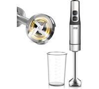 Mixeur plongeant 1200W Acier inoxydable - Gobelet doseur 800ml & protection anti-éclaboussures I Réglable en continu & Turbo I