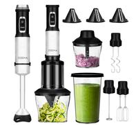 Mixeur plongeant 1500W ZEEGMA SET Handy Chef + Spiralizer, Mixeur en acier inoxydable Pied à mixer Fouet mélangeur SET 10 en 1