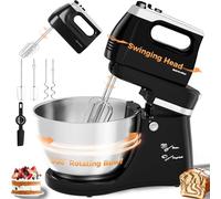 Mixeur plongeant 2 en 1 pour cuisinière électrique, 4,8 litres avec tête inclinable, 250 W, 5 vitesses, avec Turbo Boost, mixeur domestique avec fouet et crochet