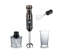 Mixeur plongeant 3 en 1 1 000 W - Contrôle 5 vitesses avec Turbo - Hachoir 500 ml, tasse 700 ml et fouet en cuivre Bergner