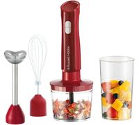 Mixeur Plongeant [3 En 1 : Mixeur,Fouet,Hachoir] Blender Rouge (Bol 600 Ml,Smoothies,Soupes,Sauces,Dips,Lames En Acier Inoxydable,Lavables Au Lave-Vaisselle,Sans Bpa) 27142-56