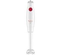 MOULINEX Mixeur Plongeant 350 W Blanc/Rouge Réservoir 800ml 2 Lames Zelkrom Poignée ergonomique