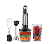 Mixeur Plongeant 4 En 1 Haute Puissance 1200 W Avec Hachoir Et Gobelet À Smoothie, Lames En Acier Inoxydable For Glace MéLange Puissant