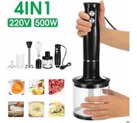 Mixeur plongeant 4 en 1 - Mixeur Plongeant, 500W, Contrôle de vitesse double, Sans BPA, Hachoir, Fouet, Mixeur pour Alimentaire