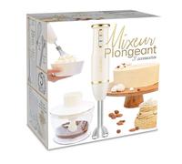 SCRAP COOKING Mixeur Plongeant Multifonctions 3-en-1 : Blender, Fouet & Hachoir Électrique - Mixer Batteur Plongeur avec Accessoires - Pour Pâtisseries, Crèmes, Smoothies, Sauces - Mat & Doré - 3889