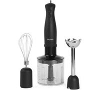 Mixeur Plongeant & Batteur Électrique 3-En-1 350W,Set Avec Fouet/Hachoir/2 Bols (700Ml + 500Ml) Sans Bpa,Lames Inox 2 Vitesses,Base De Rangement Compacte,Noir