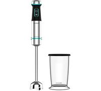 Mixeur plongeant - CECOTEC - Power TitanBlack XL - 1200 W - Lames de 4 feuilles - Verre 800 ml - Inox / Noir
