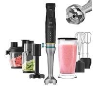 Cecotec Mixeur Plongeant Katana 15 TotalDestroy Full B. 1500 W, Système de Doubles Lames, 21 Vitesses et Turbo, 4 Lames avec Revêtement en Titane Noir, Pied Anti-éclaboussures, Gobelet 800 ml