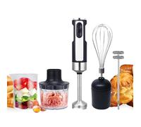 Mixeur Plongeant électrique 5-en-1 Mélangeur à Main Multifonction Vitesse Réglable avec Fouet, Hachoir de 150ml, Verre Doseur 100