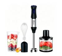Mixeur Plongeant Électrique Robot Multifonction 4-en-1, Mixeur Plongeant, 5 vitesses, 1000W, inox 304, avec Fouet Hachoir Doseur
