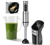 Mixeur Plongeant Lehmann Selecto Essential 2000W 12 Vitesses + Turbo Gobelet 800 ml 16500 tr/min pour Smoothies Soupes Sauces