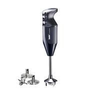 bamix Set avec mixeur plongeant M250 PRIME avec couteau étoile, disque fouet et disque mélangeur en inox, 250 W, 2 vitesses, Fabriqué en Suisse, Noir/Chromé