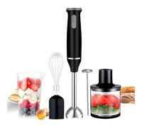 Mixeur plongeant, mixeur à main 5 en 1 de 800 W avec bol sans BPA de 800 ml, hachoir de 600 ml, fouet et mousseur à lait, pour purées, soupes, sauces, smoothies, aliments pour bébés, facile