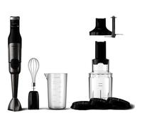 Philips Mixeur Plongeant Series 5000-3 accessoires + Spiralizer (0.7L), Puissance de 1200W, Technologie ProMix, Indicateur de vitesse à LED, Contrôle sans effort, Nettoyage facile, Noir (HR2684/00)