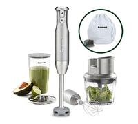 Power Blend Mixeur Plongeant | Mixeur à Main 400 Watts | Contrôle de Vitesse Variable | Bol de Robot Culinaire & Fouet | Cloche Anti-Rayures Sans BPA | Contenant Prep-and-Go | Lame en Acier Inoxydable