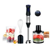 Mixeur Plongeant - PRUMYA - En Acier Inoxydable Noir - 1000 W - 5 Commandes de Vitesse