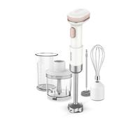 Mixeur Plongeant Sans Fil, Batterie Li-Ion 11,1V/2000mAh, Lames en Titane, Kit Multifonction avec Batteur, Hachoir 500ml, Gobelet 700ml