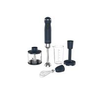 TERRAILLON - NEW MOON- Mixeur plongeant Electrique, Lames Inox, Fonction Turbo, 1000W, VItesse variable, Gobelet doseur, fouet inox, Hachoir 600 ml, Presse purée, Corps Inox peint, Bleu