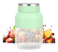 Mixeur portable 1200 ml - Machine à smoothie à emporter avec 38 lames en acier inoxydable, bouteille rechargeable USB-C, gobelet mélangeur anti-fuite pour fitness, voyage, bureau et camping (vert