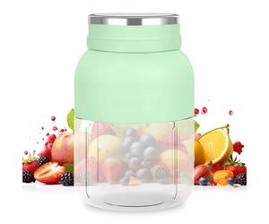 Mixeur portable 1200 ml - Machine à smoothie à emporter avec 38 lames en acier inoxydable, bouteille rechargeable USB-C, gobelet mélangeur anti-fuite pour fitness, voyage, bureau et camping (vert
