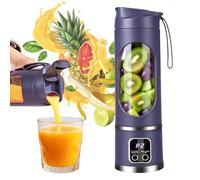 Mixeur portable 450 ml, mini blender rechargeable avec écran LED et 12 lames, appareil compact pour smoothies, sports, voyages et utilisation en extérieur en déplacement (violet)