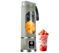 Mixeur Portable, 450ml Affichage Numérique Fabriqueur de Jus Frais, Mixeur Mini Rechargeable avec 3 Modes et 10 Lames pour Smoothies de Fruits et Shakes de Protéines pour la Salle de Sport Green