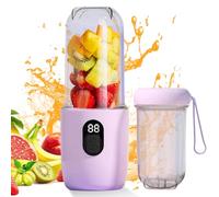 Mixeur portable 500 ml : Smoothie Maker to Go, mixeur à smoothie avec affichage numérique, blender portable avec 16 lames, rechargeable par USB, mini blender pour voyage, bureau, cuisine, camping