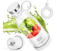 Mixeur Portable à 6 Lames Pour Jus, Milkshakes Et Smoothies, Mini Mixeur De 350 Ml Avec éCran Led, Rechargeable Par Usb, Batterie Rechargeable De 3 000 Mah, Pour La Maison, Blanc