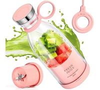 Mixeur Portable à 6 Lames Pour Jus, Milkshakes Et Smoothies, Mini Mixeur De 350 Ml Avec éCran Led, Rechargeable Par Usb, Batterie Rechargeable De 3 000 Mah, Pour La Maison, Rose