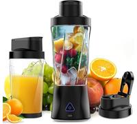 Mixeur portable avec gobelet de 700 ml, mini blender de type C pour smoothie et shakes avec batterie de 6000 mAh pour shake, smoothie et nourriture pour bébé, argenté