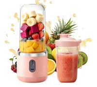 Mixeur portable de 400 ml, mixeur à smoothie Maker to Go, presse-jus électrique portable, rechargeable par USB, mini blender avec 6 feuilles, affichage numérique, 1500 mAh, pour shakes, smoothies