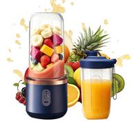 Mixeur portable de 400 ml, mixeur à smoothie Maker to Go, presse-jus électrique portable, rechargeable par USB, mini blender avec 6 feuilles, affichage numérique, 1500 mAh, pour shakes, smoothies