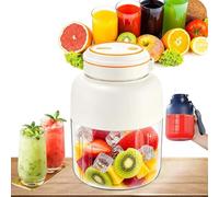 Mixeur Portable Électrique,800/1300ml Machine d'extraction de jus avec 38 Lames, Inoxydable Rechargeable USB Smoothie Mixer (blanc, 1300, ml/min)