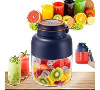 Mixeur Portable Électrique,800/1300ml Machine d'extraction de jus avec 38 Lames, Inoxydable Rechargeable USB Smoothie Mixer (bleu, 800, ml/min)