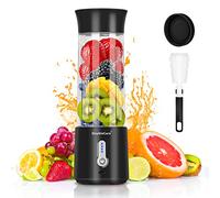 Mixeur Portable pour Boissons et Smoothies, Presse-Agrumes électrique de 500 ml, Mélangeur de Smoothie de 4000 mAh avec Matériau sans BPA, USB pour Voyage, Salle de Sport, Extérieur et Maison, Noir