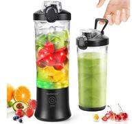 Mixeur portable pour smoothie, Blender Mixeur avec 600 ml de grande capacité et batterie 4000 mAh, 6 lames 3D et IPx67 étanche, moteur 270 W pour faire des milkshakes et smoothies