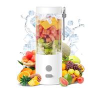 Mixeur portable pour smoothies et shakes - 450 ml - Mini blender avec 6 lames ultra tranchantes - Mini mixeur à smoothie rechargeable par USB - Pour nourriture pour bébé, voyage, salle de sport (blanc