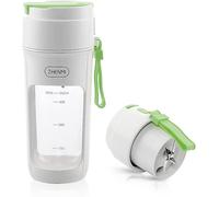 Mixeur portable rechargeable par USB pour milkshakes et smoothies, mixeur de fruits, hachoir à oignons, hachoir en acier inoxydable, 340 ml, 55 W (vert)