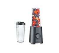 Mixeur portable Severin SM3753 Mix & Go 320 W 2 vitesses pulse 4 lames Noir avec 2 gourdes Tritan 600 ml
