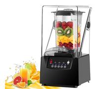 Mixeur professionnel 2200W avec couvercle antibruit, 2L bol incassable, 6 lames inox, blender multifonction pour smoothies, jus, sauces, café, bar, maison