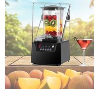 Mixeur professionnel 2200W avec couvercle insonorisé, 6 lames en acier, bol 2L, broyeur à glace, smoothies, milkshakes, soupes, blender idéal maison et commerce