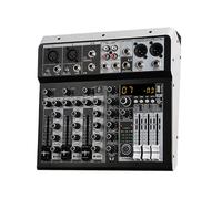 Mixeur professionnel, 48 V, alimentation fantôme stéréo, effets de retard de réverbération DSP, connexion USB d'ordinateur, pour performance en direct, streaming, enregistrement