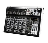 Mixeur professionnel, 48 V, alimentation fantôme stéréo, effets de retard de réverbération DSP, connexion USB d'ordinateur, pour performance en direct, streaming, enregistrement