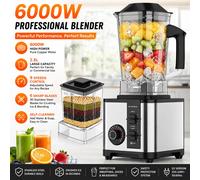 Mixeur professionnel 6000W, 2,5L, usage commercial, pour smoothies, glace pilée, robot culinaire, 9 vitesses, mixeur de comptoir, presse-agrumes, mixeur à milkshake, mixeur en acier inoxydable, 6 2.5L