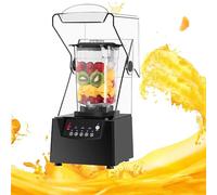 Mixeur professionnel silencieux 2200W avec capot insonorisé, bol 2L grande capacité, blender à smoothie, broyeur à glace, robot culinaire multifonction, acier inoxydable, usage café maison