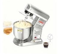 Mixeur sur Socle Commercial 500W avec Bol en Acier Inoxydable et Contrôle 3 Vitesses, Inclut Crochet à Pâte/Batteur/Fouet pour Boulangeries, Pizzerias, Établissements(7L)