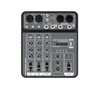 Mixeur USB léger à 4 voies, console de mixage à 4 canaux avec sortie casque intégrée, prise en charge de la surveillance en temps réel, mélangeur en métal